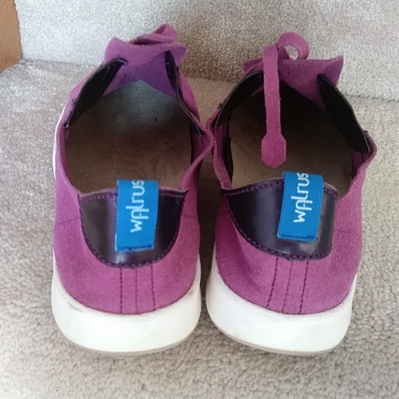 Walrus Dixie Micro Fiber Suede Look Perforated Lace Up Sneakers 6 Purple - Picture 9 of 16